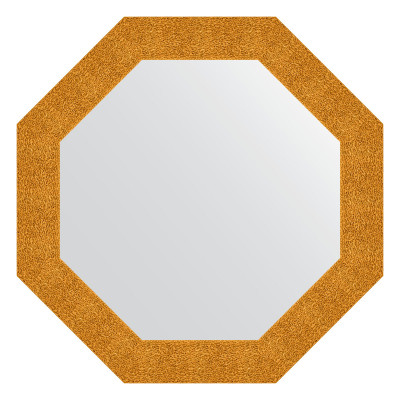 Зеркало в багетной раме - чеканка золотая 77х77см Evoform Octagon BY 3801
