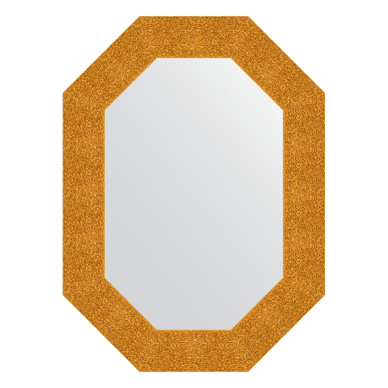 Зеркало в багетной раме - чеканка золотая 56х76см Evoform Octagon BY 7181