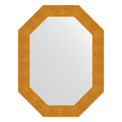 Зеркало в багетной раме - чеканка золотая 66х86см Evoform Octagon BY 7183