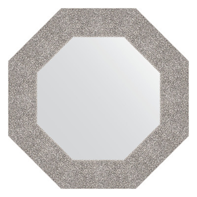 Зеркало в багетной раме - чеканка серебряная 57х57см Evoform Octagon BY 3802