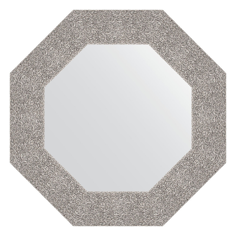 Зеркало в багетной раме - чеканка серебряная 57х57см Evoform Octagon BY 3802