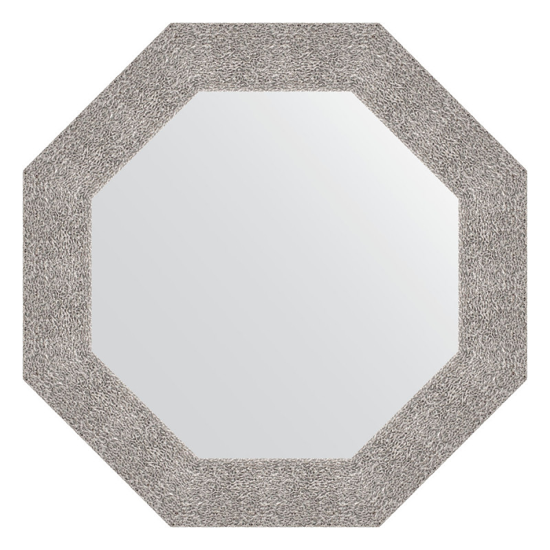 Зеркало в багетной раме - чеканка серебряная 71х71см Evoform Octagon BY 7353