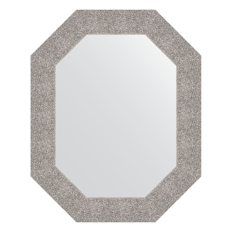Зеркало в багетной раме - чеканка серебряная 61х76см Evoform Octagon BY 7186