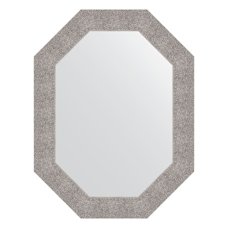 Зеркало в багетной раме - чеканка серебряная 66х86см Evoform Octagon BY 7187