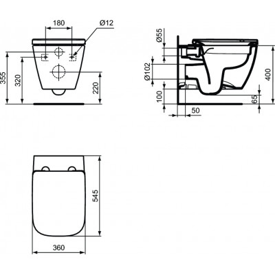 Промо комплект Ideal Standard ProSys i.Life B Rimless 3 в 1 без клавиши