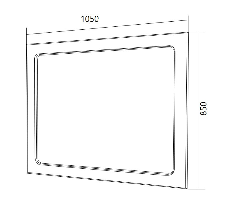 Зеркало белое 105x85см 1Marka У71972
