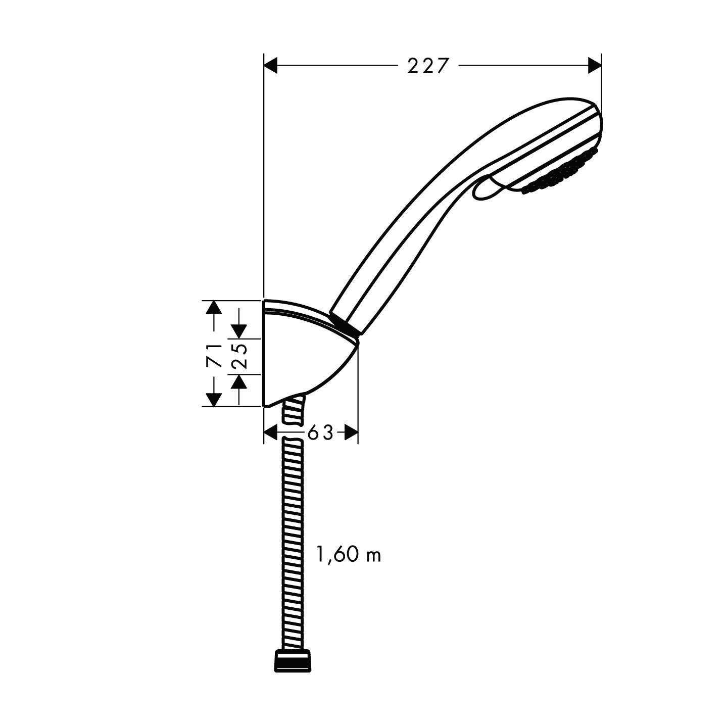 Душевой набор Hansgrohe Crometta 85 Vario, с душевым шлангом 160 см