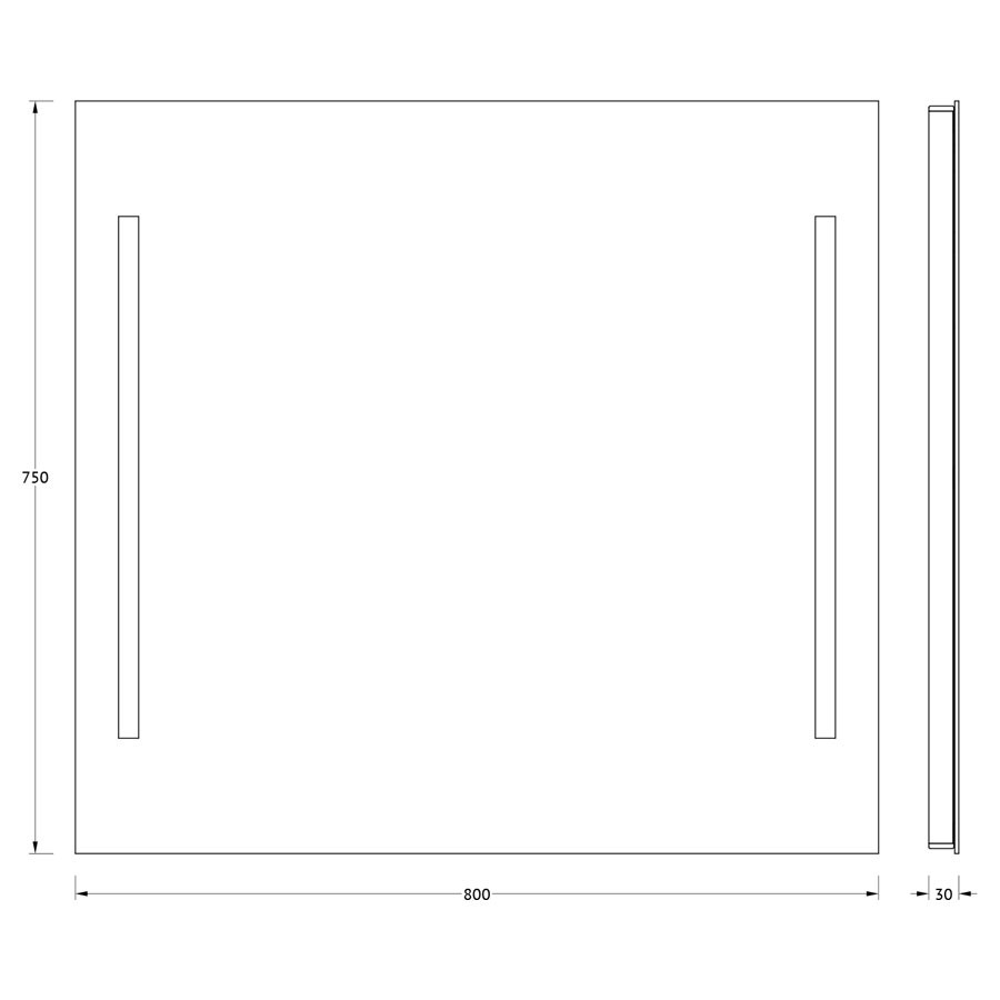 Зеркало с двумя встроенными LED светильниками 10,5W 90х75см Evoform Ledline BY 2118