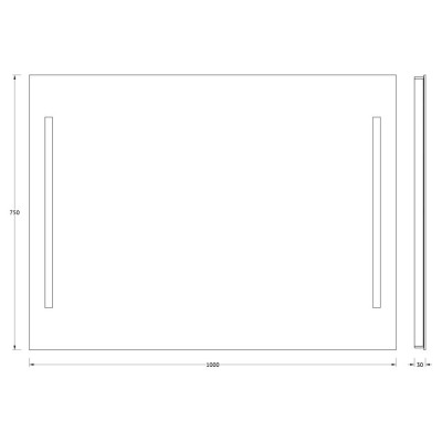 Зеркало с двумя встроенными LED светильниками 10,5W 100х75см Evoform Ledline BY 2119