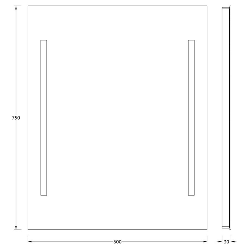 Зеркало с двумя встроенными LED светильниками сенсорное 10,5W 60х75см Evoform Ledline BY 2315