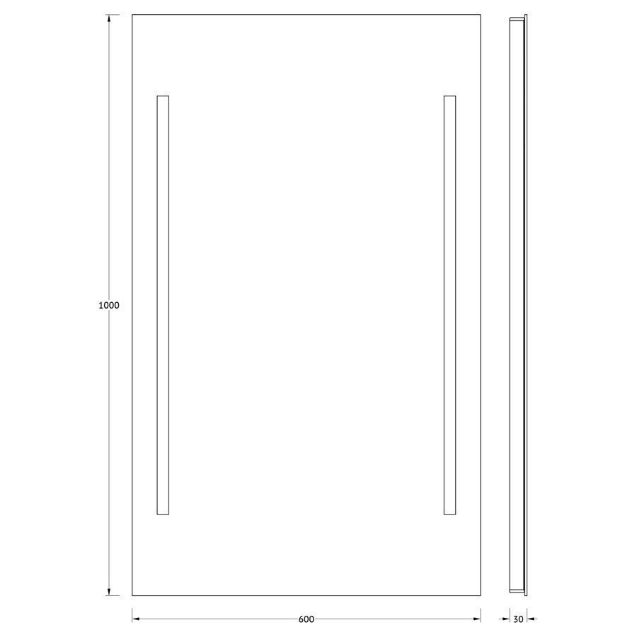 Зеркало с двумя встроенными LED светильниками 14,5W 60х100см Evoform Ledline BY 2123