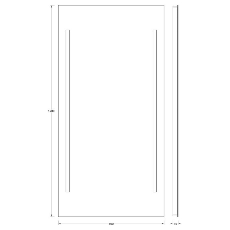 Зеркало с двумя встроенными LED светильниками 14,5W 60х120см Evoform Ledline BY 2124