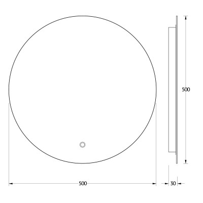 Зеркало с LED подсветкой 12W 50х50см Evoform Ledshine BY 2652