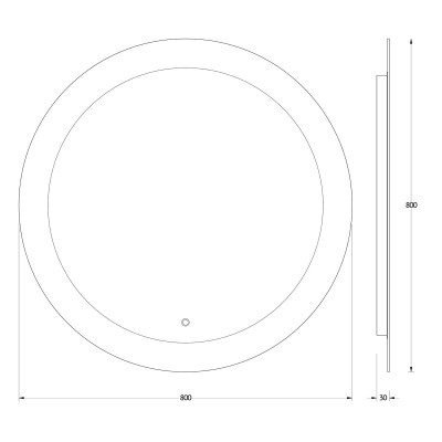 Зеркало с LED подсветкой 19,5W 80х80см Evoform Ledshine BY 2625