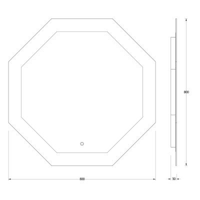 Зеркало с LED подсветкой 25,5W 80х80см Evoform Ledshine BY 2605