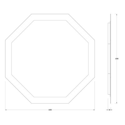 Зеркало с LED подсветкой 32W 100х100см Evoform Ledshine BY 2507