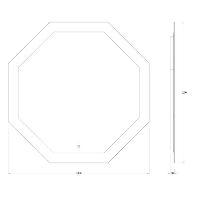 Зеркало с LED подсветкой 32W 100х100см Evoform Ledshine BY 2607