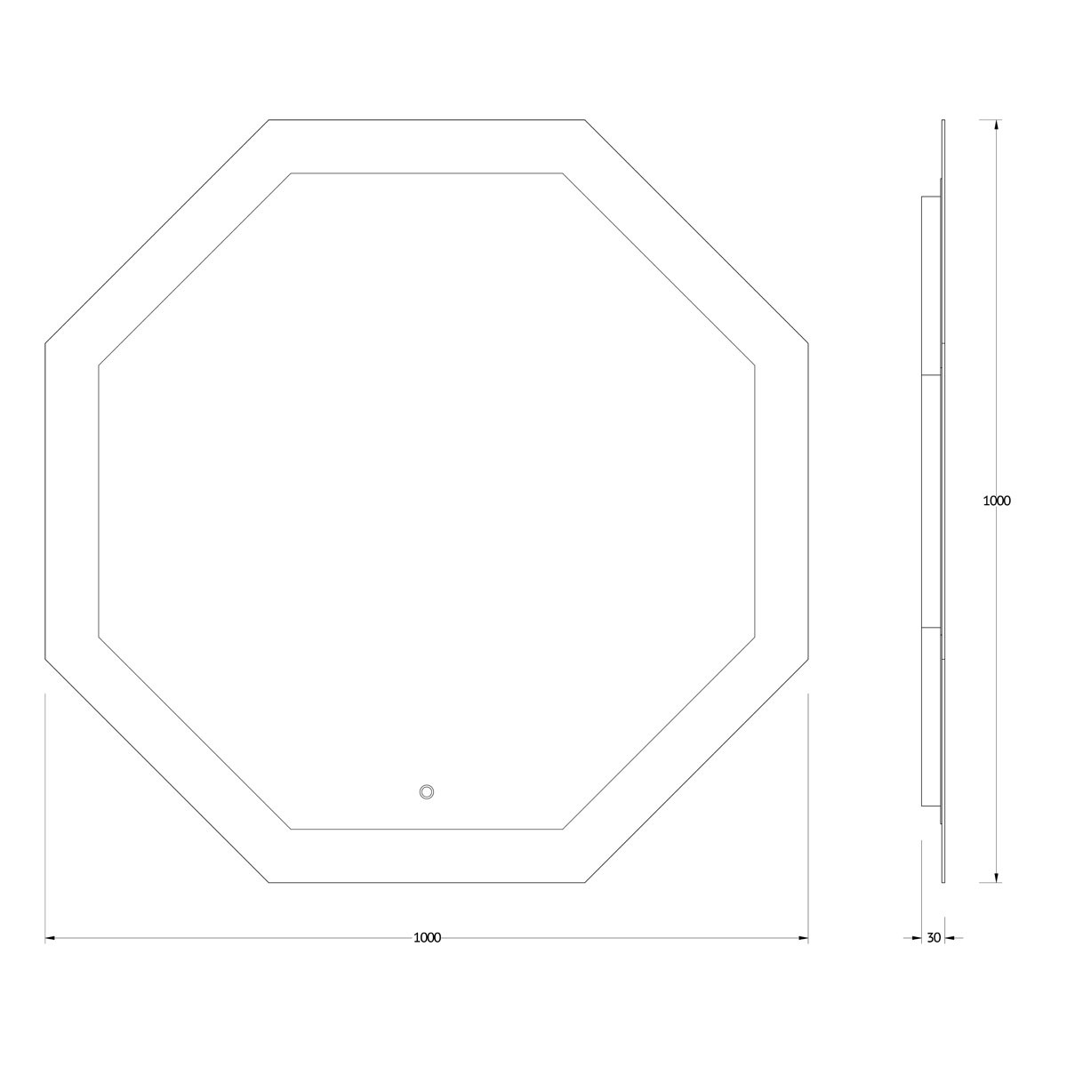 Зеркало с LED подсветкой 32W 100х100см Evoform Ledshine BY 2607