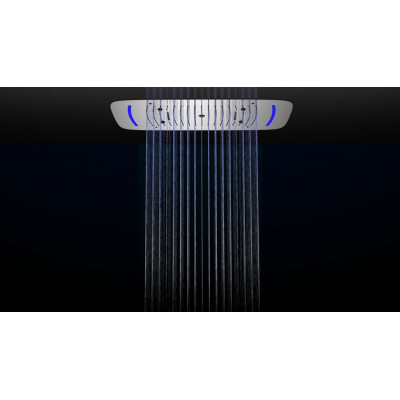 Душевая система встроенная с термостатом Timo Saona SX-2319/18SM с LED подсветкой, Черное золото
