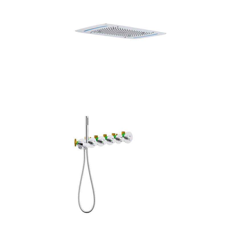Душевая система встроенная с термостатом Timo Saona SX-2319/00SM с LED подсветкой, Хром