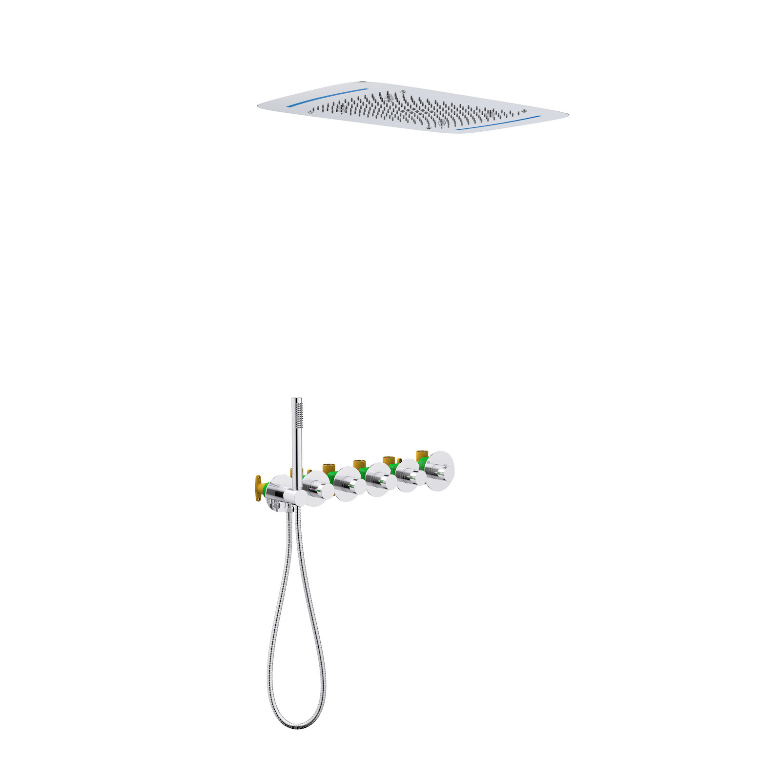 Душевая система встроенная с термостатом Timo Saona SX-2319/00SM с LED подсветкой, Хром