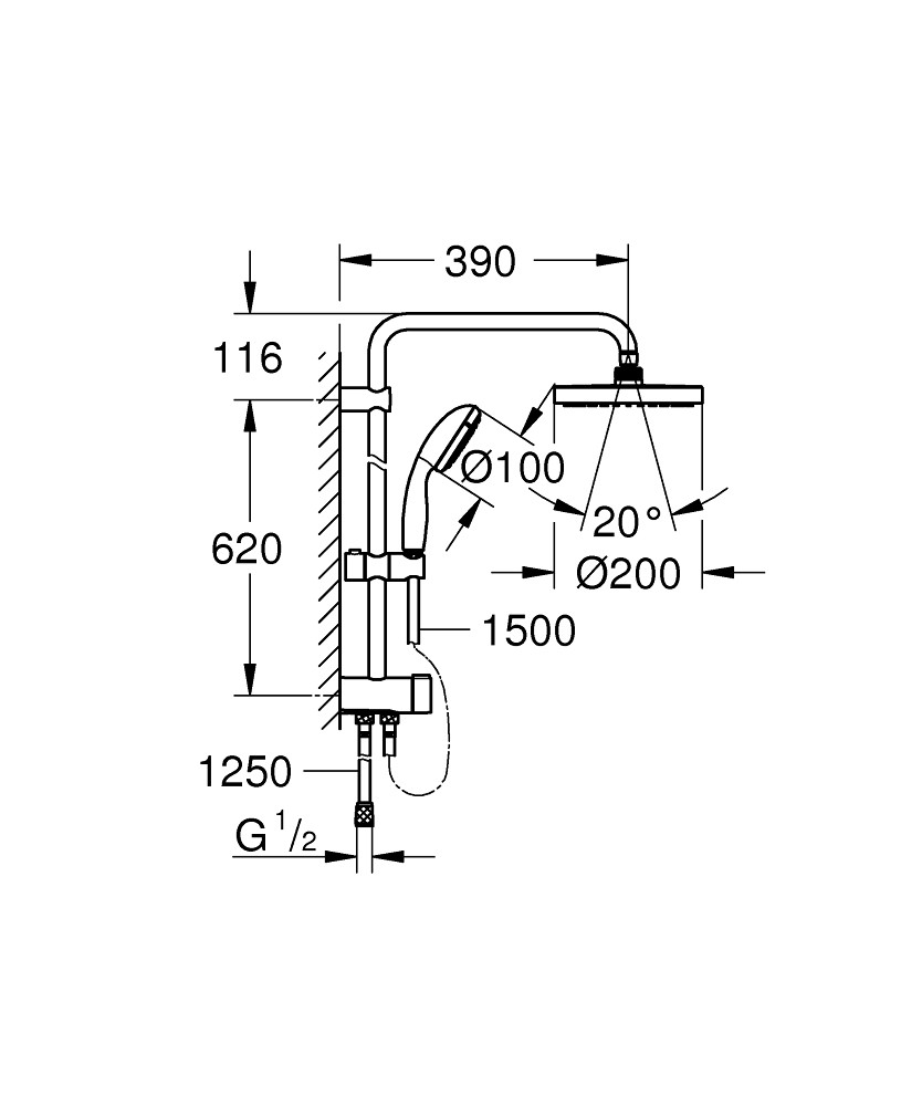 Душевая система Tempesta New GROHE 27389002