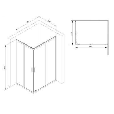 Душевой уголок черный 120x80см Am.pm Gem W93G-404-120280-BT