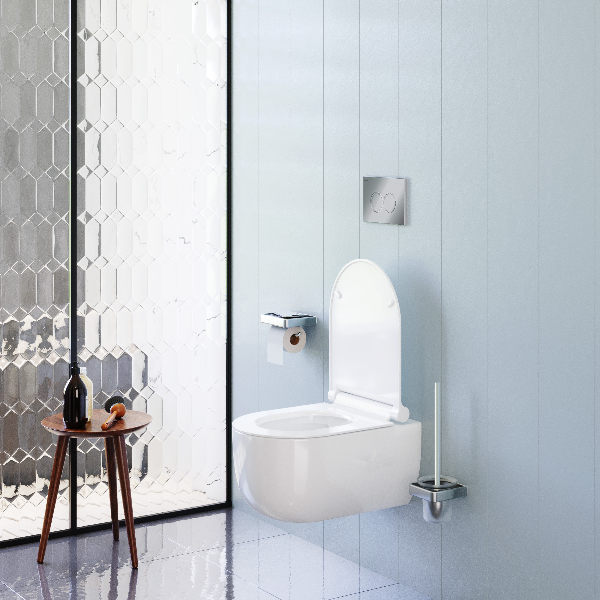 Унитаз подвесной безободковый с сиденьем микролифт Damixa Scandinavian Pure DX36C1701SC
