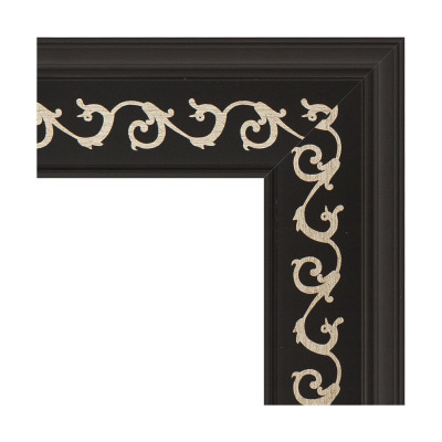 Зеркало в багетной раме с гравировкой - черный ардеко 75х158см Evoform Exclusive-G BY 4268