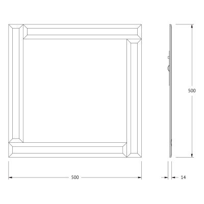 Зеркало с обрамлением графит - 50х50см Evoform Style BY 0825