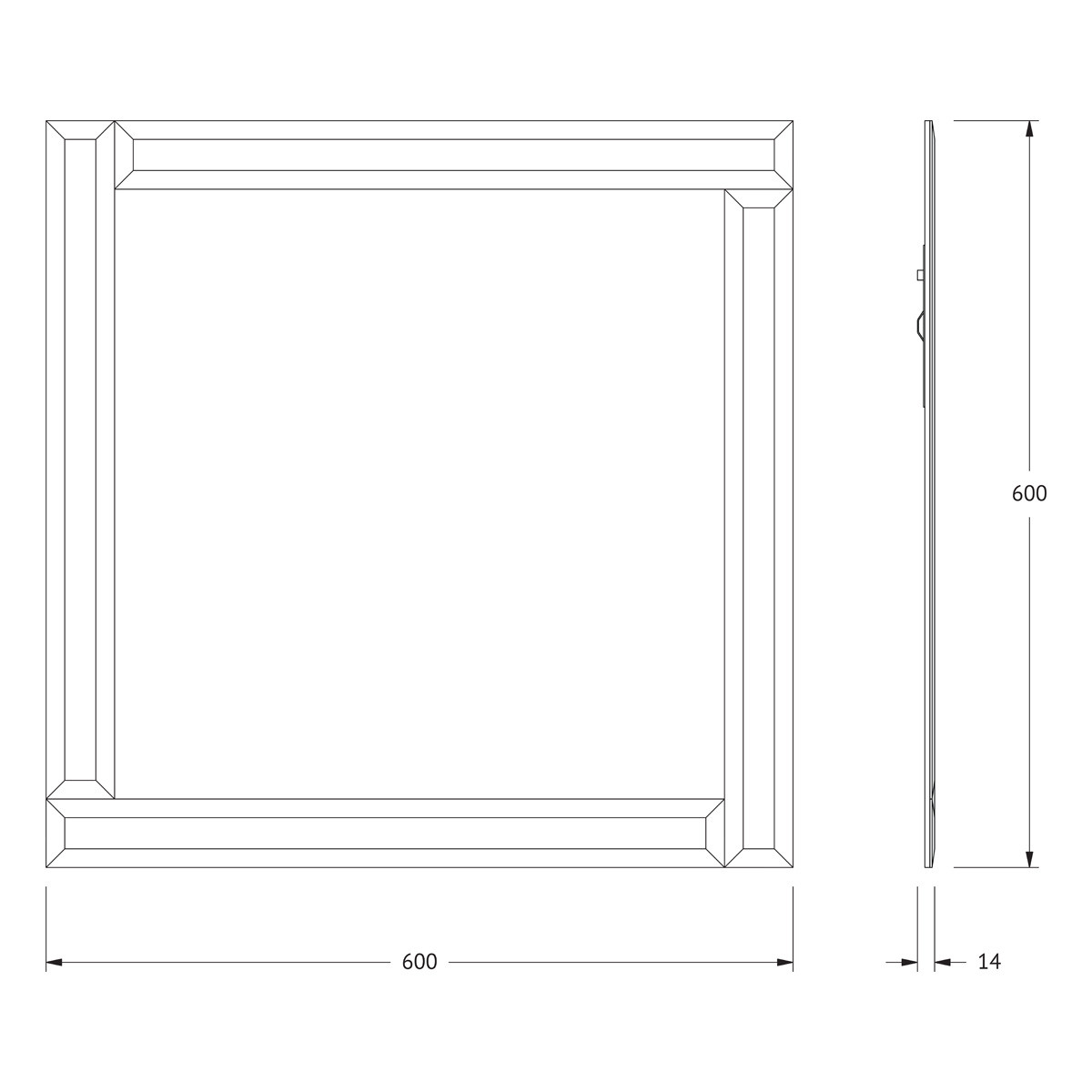 Зеркало с обрамлением графит - 60х60см Evoform Style BY 0829
