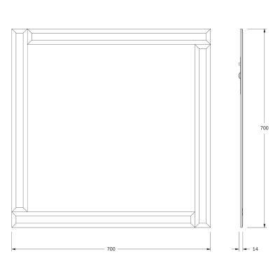 Зеркало с обрамлением графит - 70х70см Evoform Style BY 0833