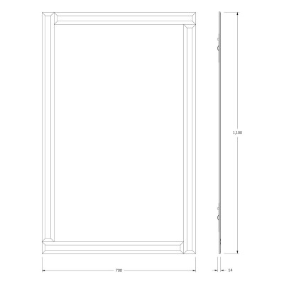 Зеркало с обрамлением графит - 70х110см Evoform Style BY 0835
