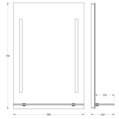 Зеркало с полочкой и подсветкой - 50х75см Evoform Ledline-S BY 2160