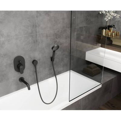 Однорычажный смеситель Hansgrohe Vernis Blend для ванны скрытого монтажа 71449670, матовый черный