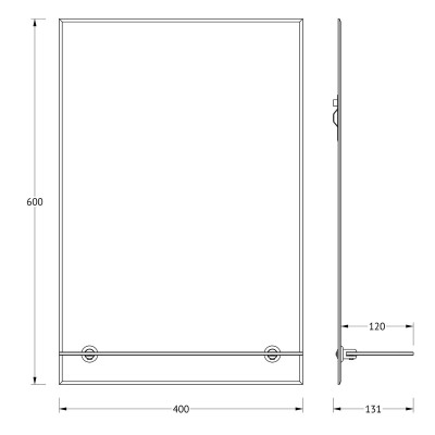Зеркало с полочкой и фацетом 5мм 40x60см Evoform Attractive BY 0502
