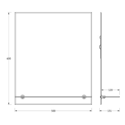 Зеркало с полочкой и фацетом 5мм 50x60см Evoform Attractive BY 0503