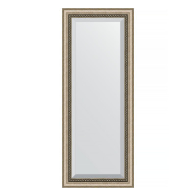 Зеркало с фацетом в багетной раме - состаренное серебро с плетением 63х153см Evoform Exclusive BY 1182