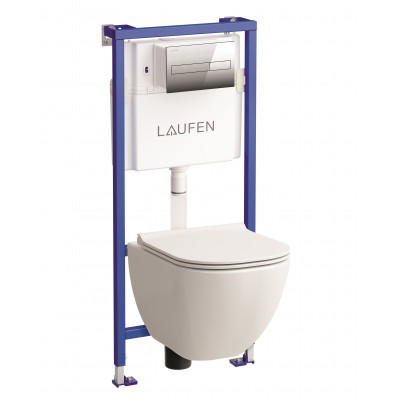 Унитаз подвесной LAUFEN Basal 530х360 Rimless, с быстросъемным сидение микролифт, белый