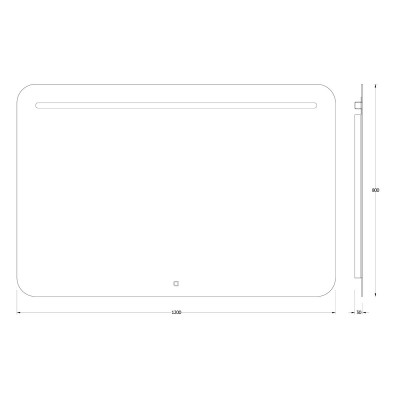 Зеркало с подсветкой и сенсором - 120х80см Evoform Ledline BY 2448