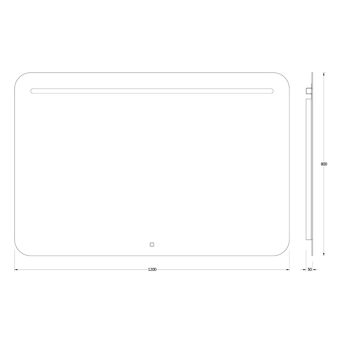 Зеркало с подсветкой и сенсором - 120х80см Evoform Ledline BY 2448