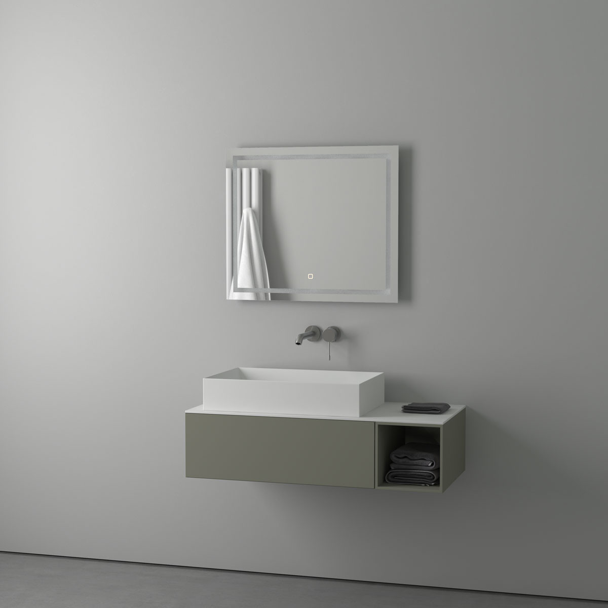 Зеркало с подсветкой и сенсором - 70х60см Evoform Ledline BY 2434