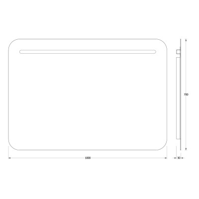 Зеркало с подсветкой - 100х70см Evoform Ledline BY 2147