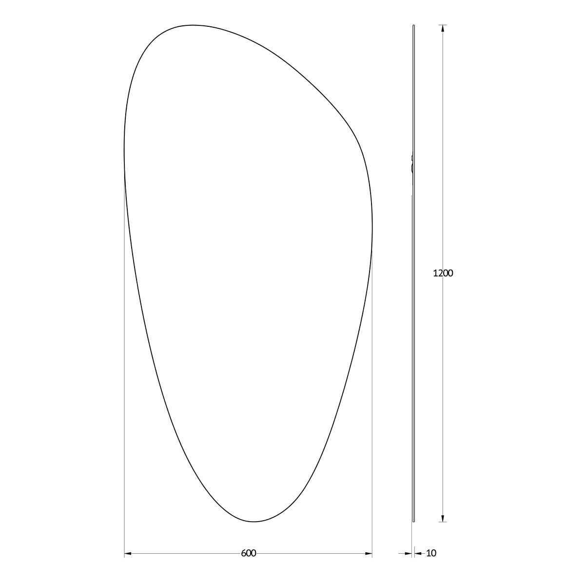 Зеркало со шлифованной кромкой 60x120см Evoform Primary BY 0119