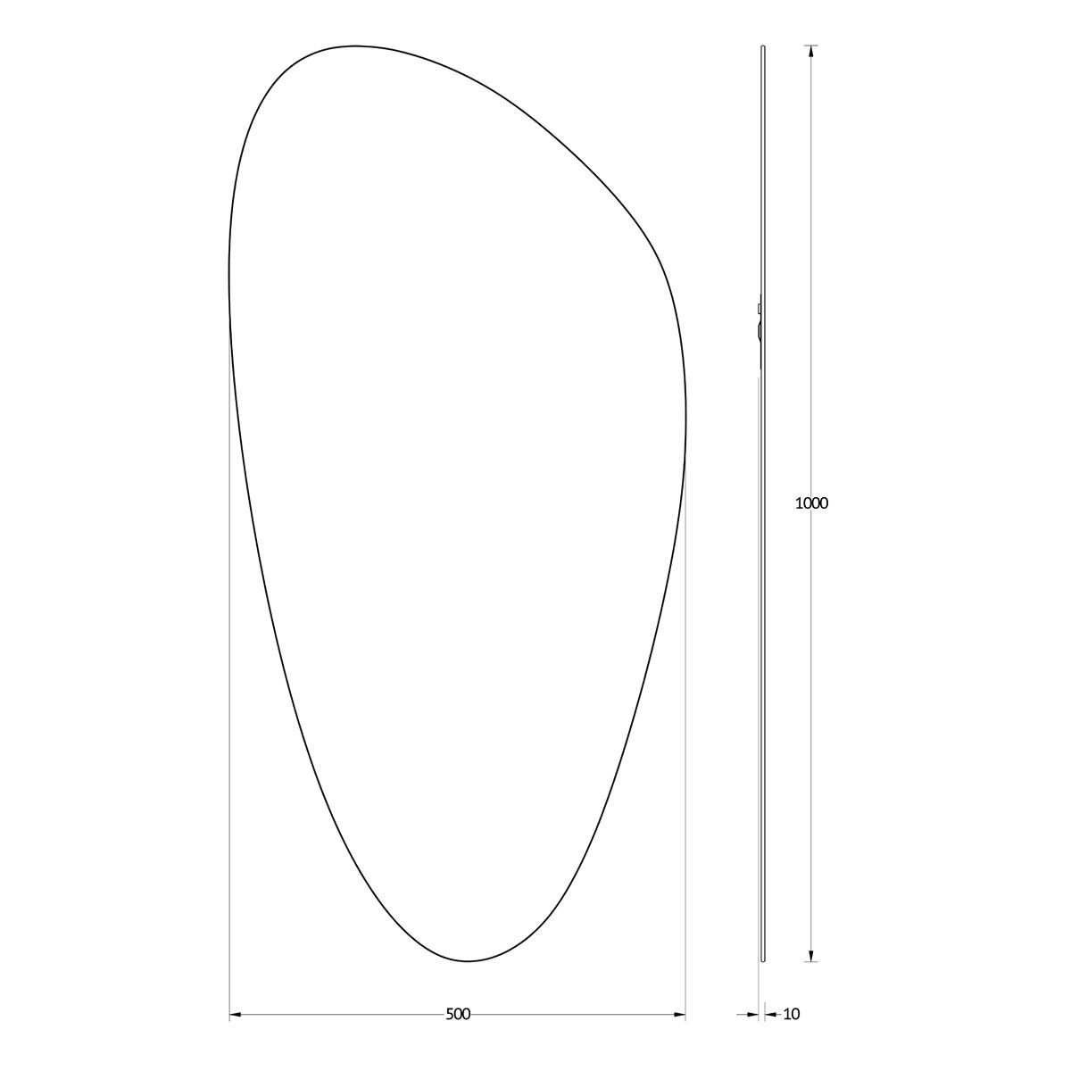 Зеркало со шлифованной кромкой 50x100см Evoform Primary BY 0118