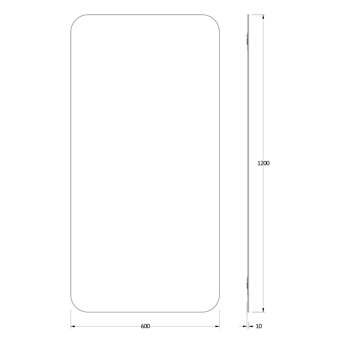 Зеркало со шлифованной кромкой 60x120см Evoform Primary BY 0131
