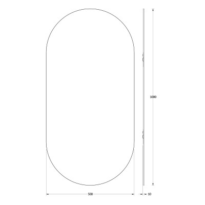 Зеркало со шлифованной кромкой 50x100см Evoform Primary BY 0122