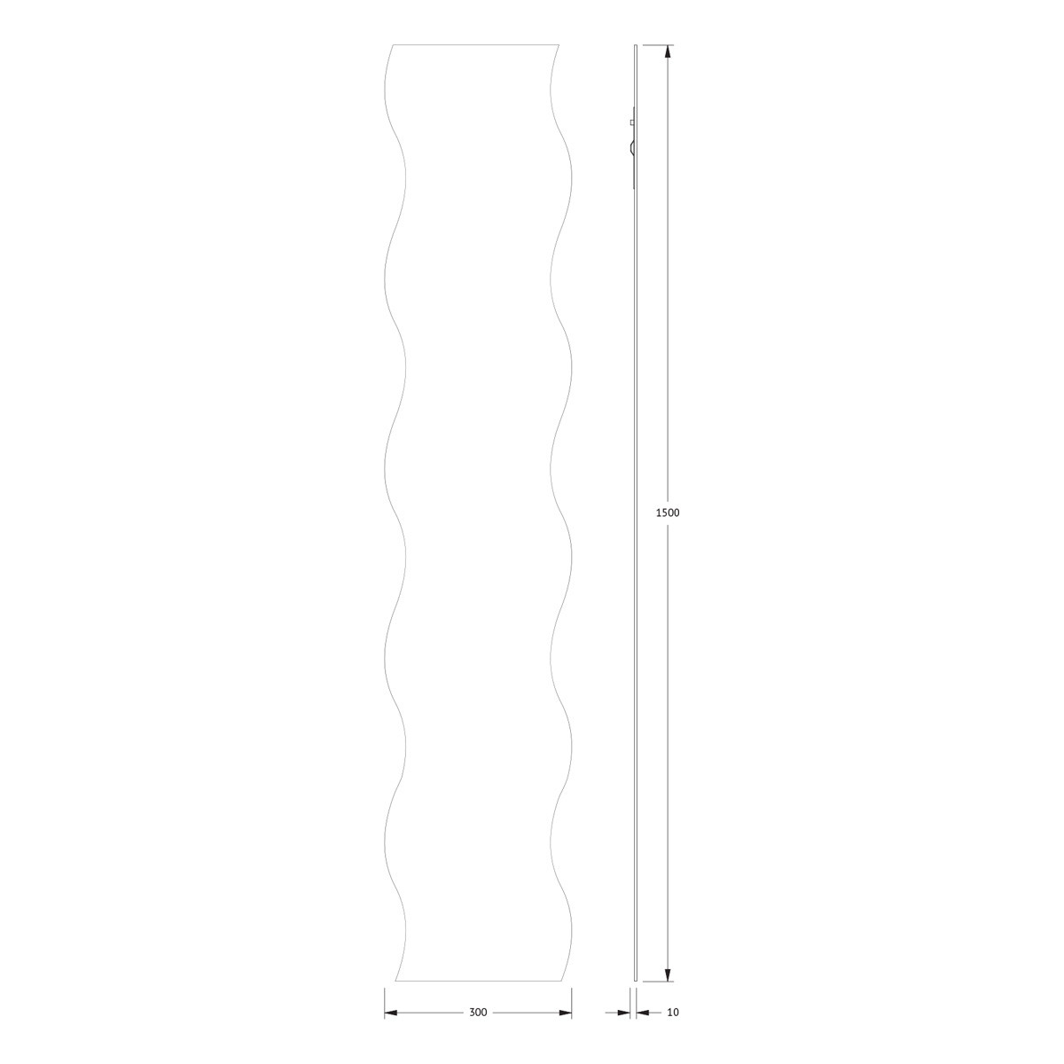 Зеркало со шлифованной кромкой 30x150см Evoform Primary BY 0106