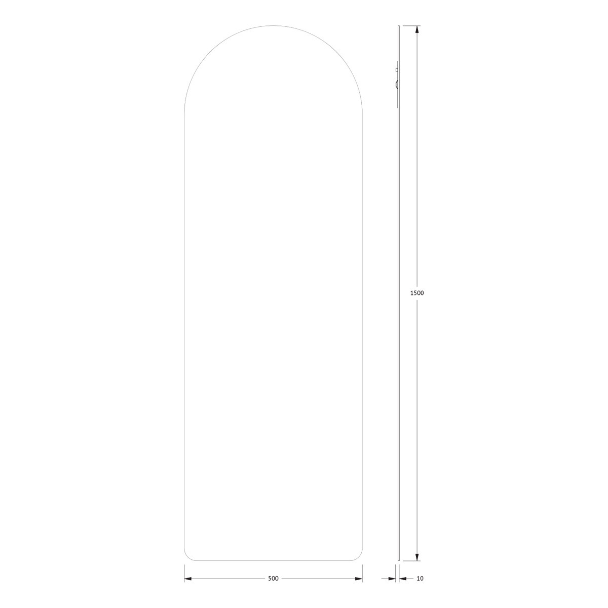 Зеркало со шлифованной кромкой 50x150см Evoform Primary BY 0103