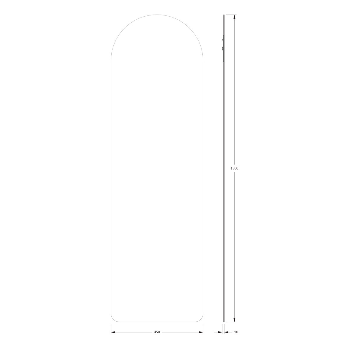 Зеркало со шлифованной кромкой 45x150см Evoform Primary BY 0102